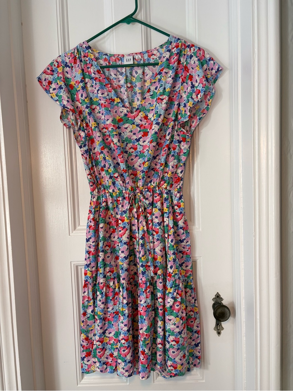 GAP Lavender Floral Midi Dress with Multicolor Print NWOT